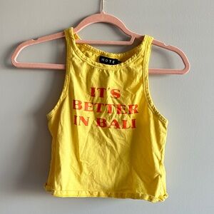 it’s better in bali yellow crop tank